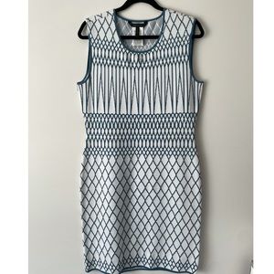 Bandage Dress - blue/white